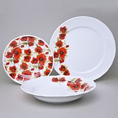Plate Set for 6 people 26-24-19, Poppy, Český porcelán a.s.