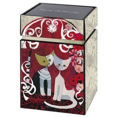 Tea tin Templi dellamore 7.5 / 7.5 / 11cm, metal, Cats Goebel R. Wachtmeister