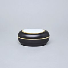 Jar Oval 12 x 8 cm, Black + Gold, Royal Dux Bohemia