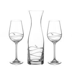 Venezia - Set 1 + 2, Set of Carafe and 2 Glasses 360 ml, Swarovski Crystals
