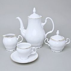 Coffee Set for 6 people, Thun 1794,Carlsbad Porcelain, BERNADOTTE Gold line