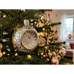 Vánoční skleněná koule 8 cm, REFLEKTOR (bílá), České ozdoby MIJA
