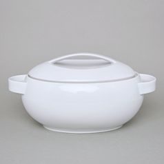 Soup tureen 2,9 l, Thun 1794 Carlsbad porcelain, Loos white