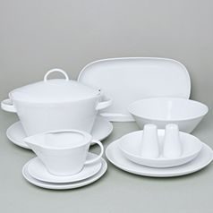 Dining set for 6 persons plus 3 more plates FOR FREE, Thun 1794 Carlsbad porcelain, TOM white