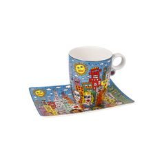 Cup and saucer James Rizzi - Summer in the City, 400 ml / 19,5 cm, Fine Bone China, Goebel