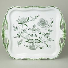 Platter Aida flat 34 x 29 cm, Original Green Onion pattern