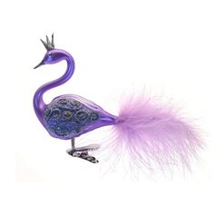 Christmas decoration swan, 10 cm, light purple, Czech decorations MIJA