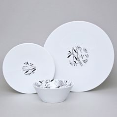 Bohemia black: Dining set 12 pcs., design by Jiri Pelcl, Cesky porcelain a.s.