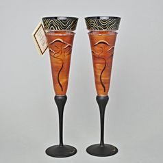 Studio Miracle: Champagne Glasses, 2 pcs. 180 ml, Glitter, Hand-decorated by Vlasta Voborníková