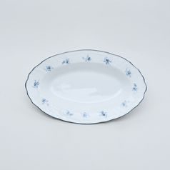 Dish oval 24 cm (side dish), Thun 1794 Carlsbad porcelain, BERNADOTTE blue flower