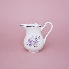 Mlékovka vysoká 0,16 l, fialky, Český porcelán a.s.