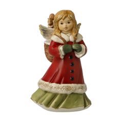 Anděl na lesní procházce + hudební mechanismus, 8,5 / 9,5 / 15 cm, kamenina, Vánoce, Goebel