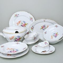 Dining set for 6 persons, Thun 1794 Carlsbad porcelain, BERNADOTTE Meissen Rose