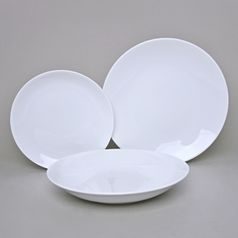 Plate set for 6 pers., Coups white 24-22-19, Thun 1794 Carlsbad porcelain