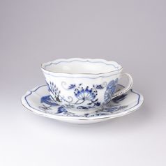 Cup + sacuer tea C/1 + ZC1 0,20 l / 15,5 cm na čaj, Original Blue Onion pattern + platinum + black edge