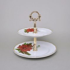 Etažer 2-díl. 22 cm, Ofelie vánoční hvězda, Thun 194 karlovarský porcelán