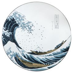 Obraz Velká vlna 51 / 51 / 2,5 cm, porcelán, Katsushika Hokusai, Goebel