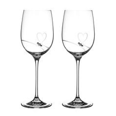 Romance - Set of 2 Red Wine Glasses 450 ml, Swarovski Crystals