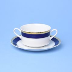 Sabina 767: Soup cup 300 ml + saucer, cobalt blue + gold, Leander 1907