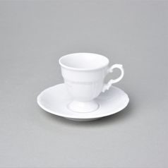 Cup 70 ml espresso + saucer 120 mm, Marie Louise white, Thun 1794, karlovarský porcelán