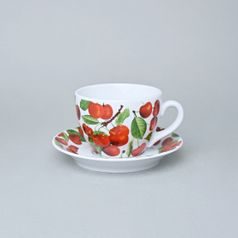Šálek 250 ml a podšálek 15 cm Milada, třešně, Český porcelán a.s.