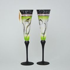 Studio Miracle: Champagne Glasses, 2 pcs. 180 ml, Hand-decorated by Vlasta Voborníková