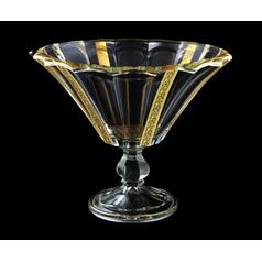 Astra Gold: Bowl 26 cm on stand, crystal, Antique Golden Black decor
