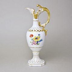 One-eared Amphora Vase 30 x 12,5 x 10 cm, White + Flowers + Gold, Vases Duchcov
