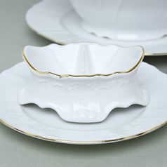 Dvojmistička slánka / pepřenka, Thun 1794, karlovarský porcelán, BERNADOTTE zlatá linka
