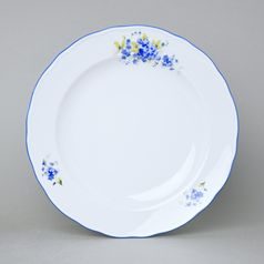 Talíř mělký praporový 24 cm, pomněnky, Český porcelán a.s.