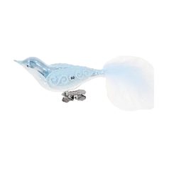 Vánoční ozdoba ptáček, 10 cm, dekor bílý porcelán, České ozdoby MIJA