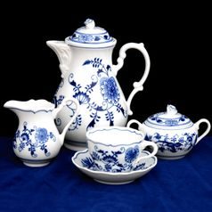 Coffee set for 6 pers. (sugar bowl with handles), Original Blue Onion Pattern