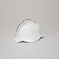 Napkin holder, Thun 1794 Carlsbad porcelain, BERNADOTTE frost, Platinum line