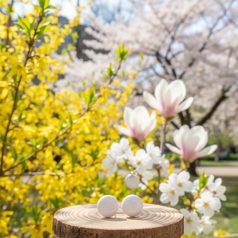 Earrings: Blue Hearts, Porcelain Jewels Studio Mallys
