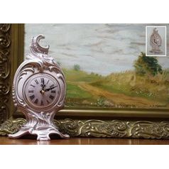 Clock Anita 12,5 x 9 x 22 cm, Pink  plus  Gold, Clocks