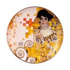 Wall plate Gustav Klimt - Portrait of Adele Bloch-Bauer, 21 cm, Fine Bone China, Goebel