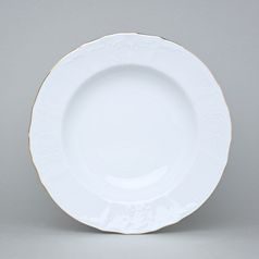 Plate deep 23 cm, Thun 1794 Carlsbad porcelain, BERNADOTTE gold line