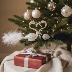 Christmas Glass Decorations 8 pcs. set, Holly mix, Czech Christmas decorations KOULIER