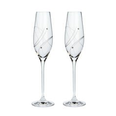 Celebration: Set of 2 Champagne Glasses 210 ml, with Swarowski Crystals