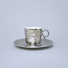 RESET, Cup and Saucer Espresso 100 ml, Titanium Platinum, Český porcelán a.s.