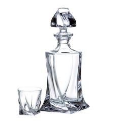 Liqueur set 7 pieces, low shot glass 55 ml, Quadro, Crystalite Bohemia