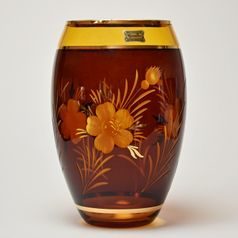 Egermann: Váza Amber žlutá lazura, 21 cm, Skleněné vázy Egermann
