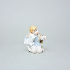 Boy With A Sheep, 6,2 x 5,5 x 7,2 cm, Biskvit + Saxe, Porcelain Figures Duchcov