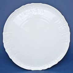 Plate cake 32 cm, Thun 1794 Carlsbad porcelain, BERNADOTTE white