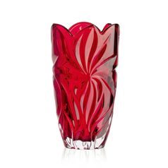 Crystal Vase Flora Red, 28 cm, Aurum Crystal