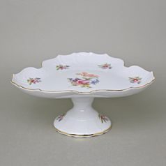 Platter triangular 27 cm footed, Thun 1794 Carlsbad Porcelain, BERNADOTTE Meissen Rose