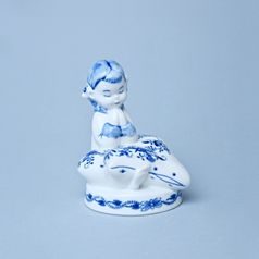 Girl under eiderdown 12 cm, Original Blue Onion Pattern