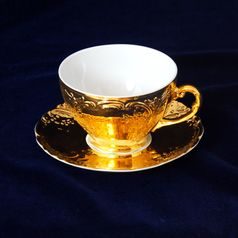Cup 200 ml and saucer tea, Opera GOLD outside, Cesky porcelan a.s.