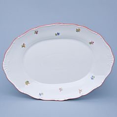 Dish oval 36 cm, Házenka flowers with red line, Thun 1794 Nová Role