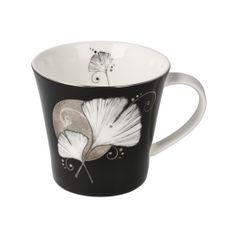 Mug 350 ml Ginkgo - black, 130 / 10,5 / 9,5 cm, fine bone china, Goebel
